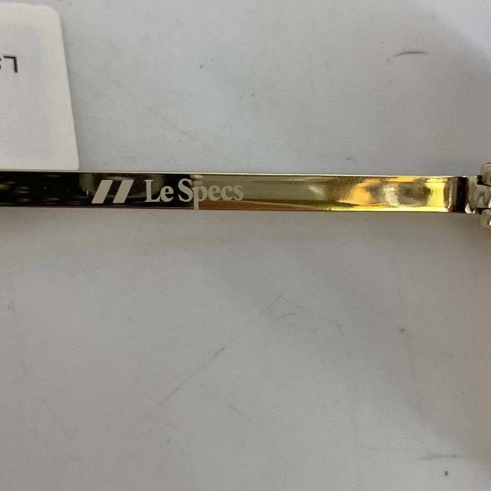 Le Specs Poseidon Deux Gold Oval Sunglasses Medium Designer Fashion